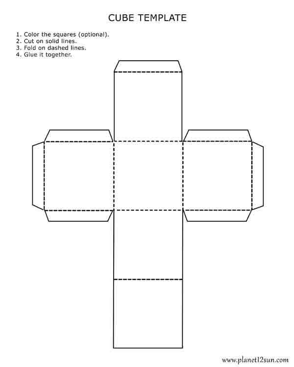 Free Cutting Worksheets or Printable 3d Cube Template Color It Cut It Out Fold It and Glue