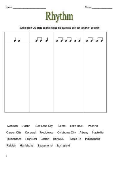 Free Music Worksheets for Middle School or Music theory Rhythm Worksheets Worksheets for All