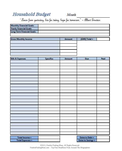 Free Printable Budget Worksheets Along with Free Printable Bud Worksheets – Download or Print