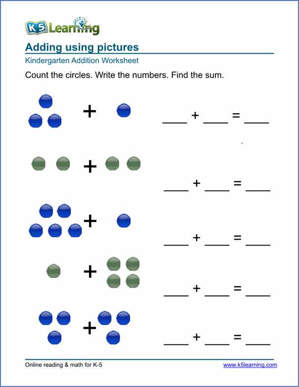 Free Printable Math Addition Worksheets for Kindergarten Also the Emphasis is On Addition Using Pictures as A Visual Aid to Help