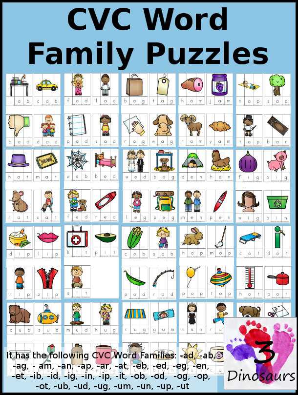 Free Printable Phonics Worksheets Along with Free Cvc Word Family Puzzles Short A