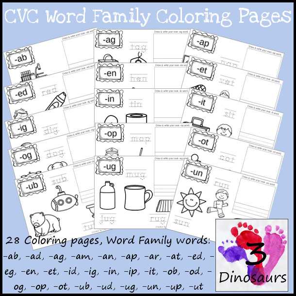Free Printable Phonics Worksheets and New Cvc Word Family Coloring Pages Short A Vowel