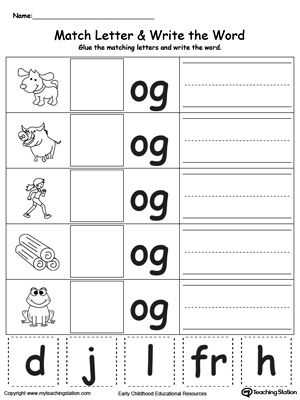 Free Printable Phonics Worksheets as Well as 180 Best Word Family Images On Pinterest