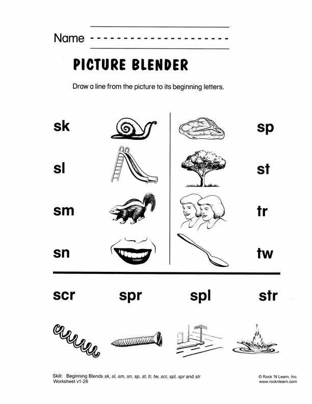 Free Printable Phonics Worksheets or Extraordinary Free Blends Worksheets for Kindergarten with Beginning