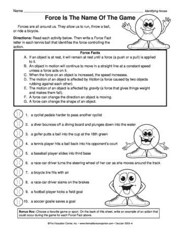 Friction Worksheet Answers together with forces Worksheet Year 4 Kidz Activities