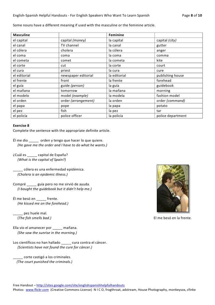 Gender Of Nouns In Spanish Worksheet together with Spanish Nouns and Gender 2