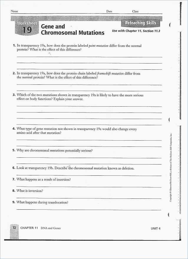 Genetic Mutations Worksheet Answers as Well as 43 Dna Mutations Practice Worksheet Answers Fresh