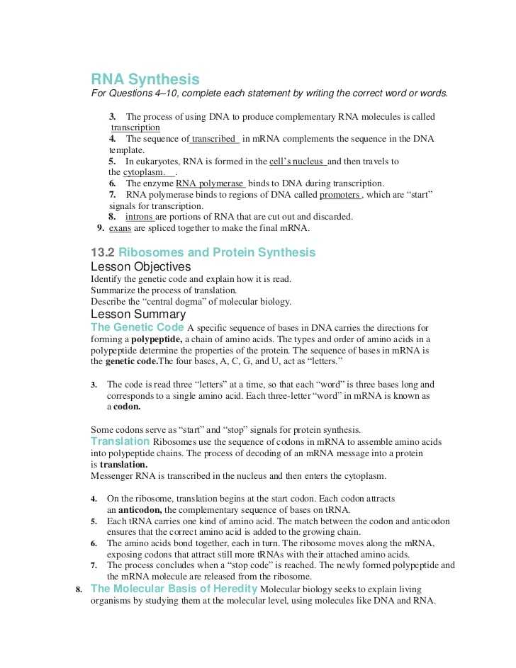 Genetics and Biotechnology Chapter 13 Worksheet Answers Along with New Transcription and Translation Worksheet Answers Fresh Answers to