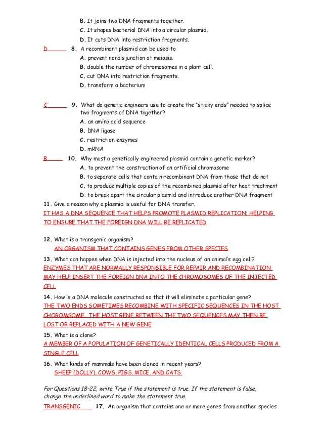 Genetics and Biotechnology Chapter 13 Worksheet Answers or 15 1 3 Study Guide Ans