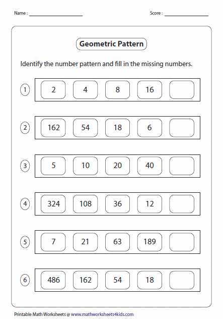 Geometric Sequences Worksheet Answers as Well as Geometric Patterns Worksheets Worksheets for All