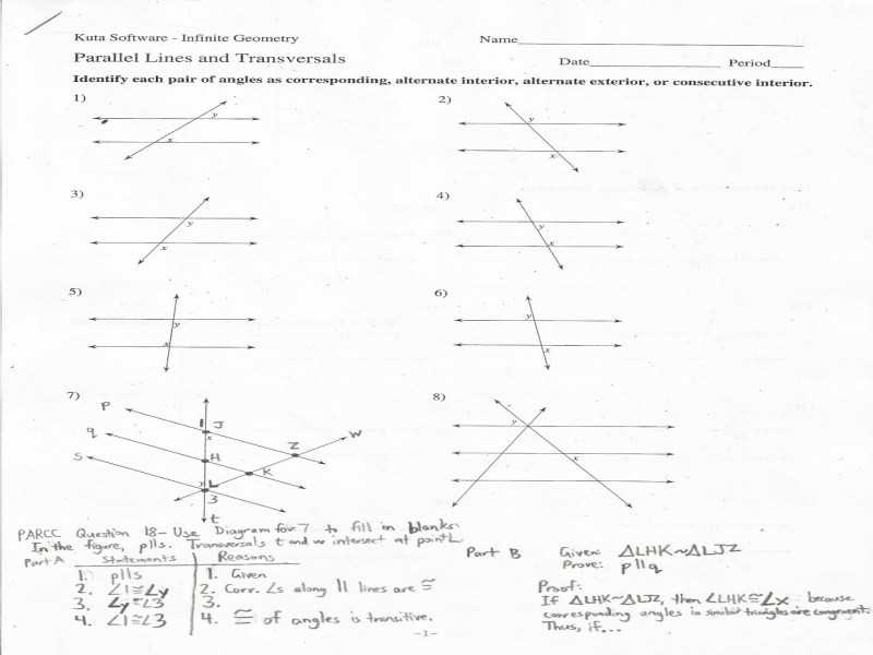 Geometry Parallel Lines and Transversals Worksheet Answers Also Geometry Parallel Lines and Transversals Worksheet Answers