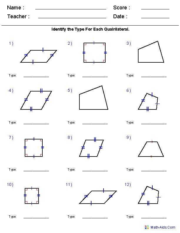 Geometry Review Worksheets with 51 Best Math Geometry Quadrilaterals Images On Pinterest