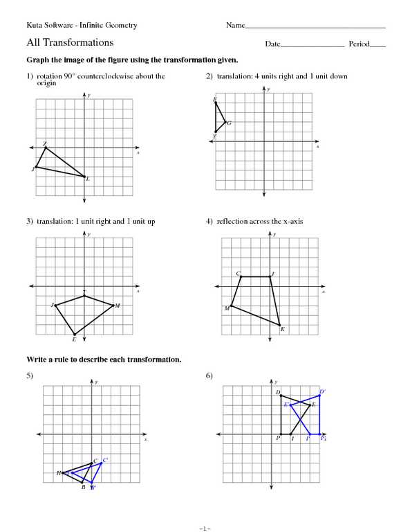 Geometry Transformation Composition Worksheet and Positions Transformations Worksheet Worksheets for All