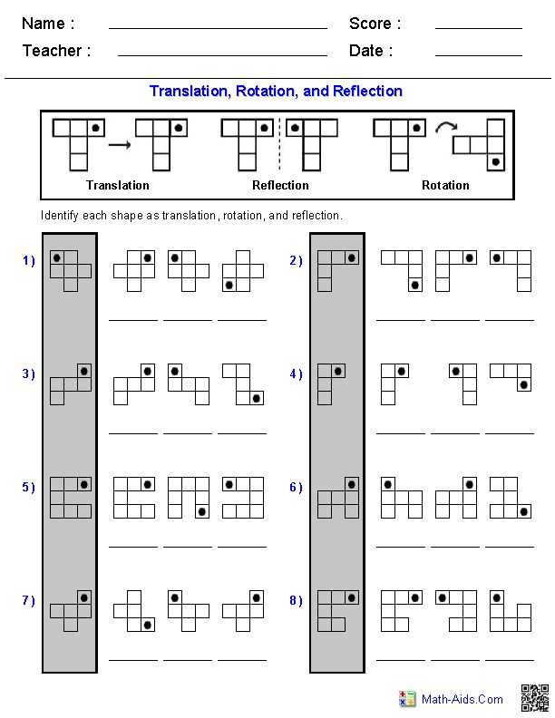 Geometry Transformations Worksheet Answers and 144 Best 7th Grade Math Images On Pinterest