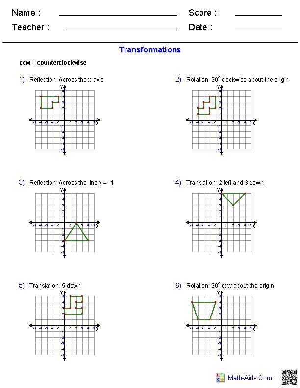 Geometry Transformations Worksheet Answers and 875 Best Math Worksheets Images On Pinterest