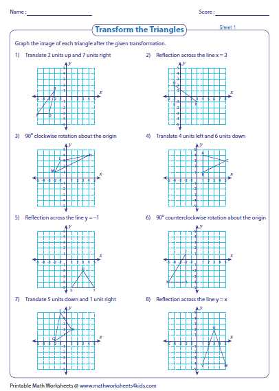 Geometry Transformations Worksheet Answers and Maths Translation Worksheets Year 6 Fresh Transformations High
