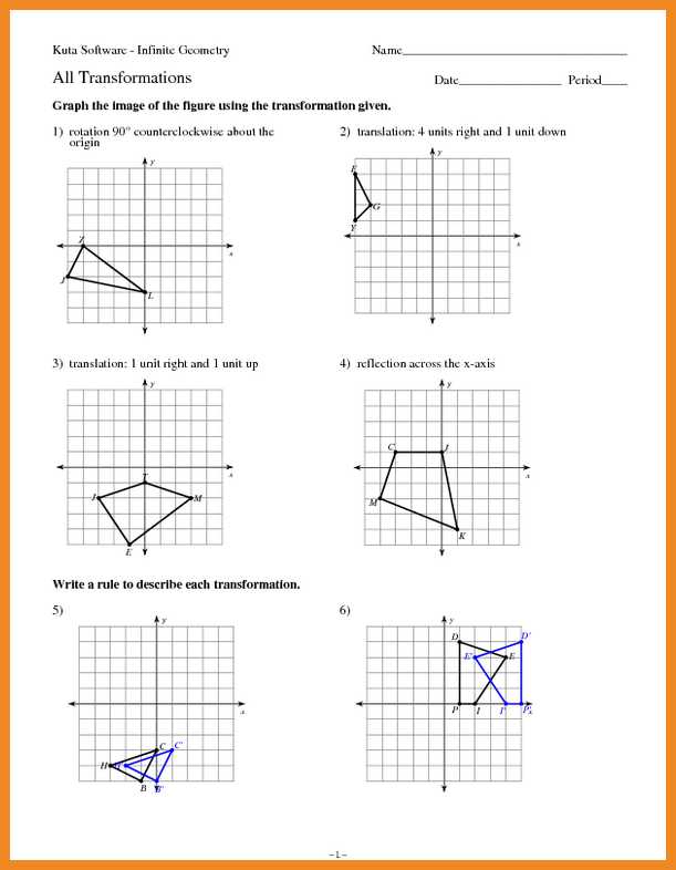 Geometry Transformations Worksheet Answers as Well as Bined Transformations Worksheet Kidz Activities