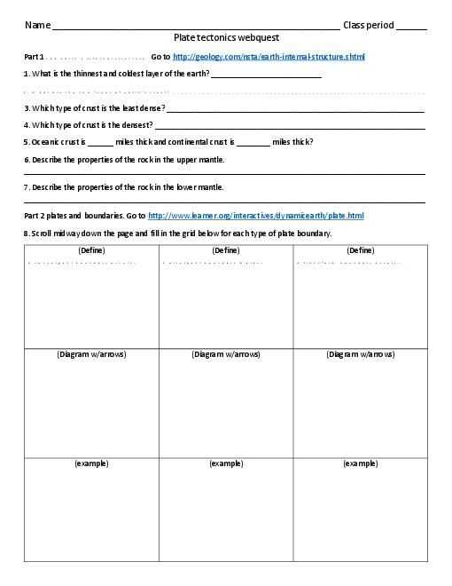 Getting Paid Reinforcement Worksheet Answers Also I Have Used This Webquest as An Introduction to Plate Tectonics with