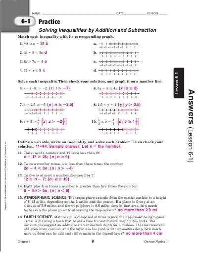 Glencoe Geometry Chapter 7 Worksheet Answers with Algebra I Chapter 9 Practice Workbook Answer Key