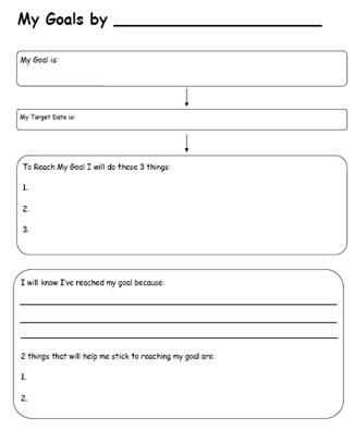 Goal Setting Worksheet for Students Also Printable Worksheets for Back to School Goal Setting