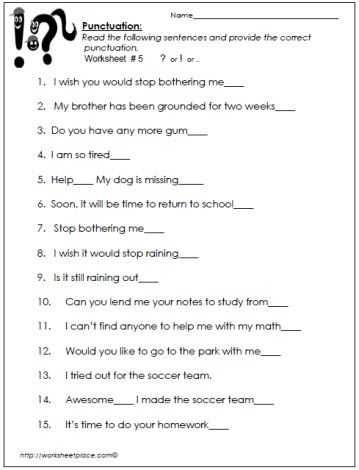 Grammar Correction Worksheets and where Does A Period Go In A Sentence How About A Question Mark