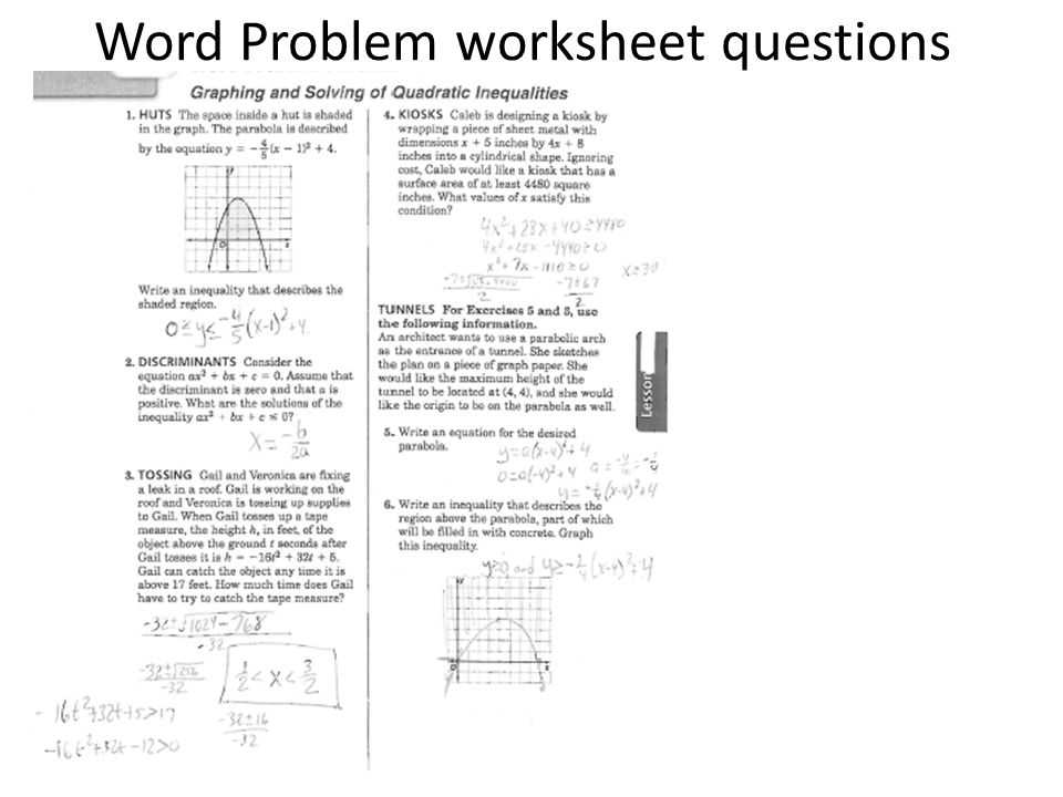 Graphing Quadratic Functions In Standard form Worksheet and Word Problem Worksheet Questions Ppt Video Online