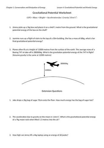 Gravitational Potential Energy Worksheet with Answers as Well as Mr Ansell S Resources Shop Teaching Resources Tes