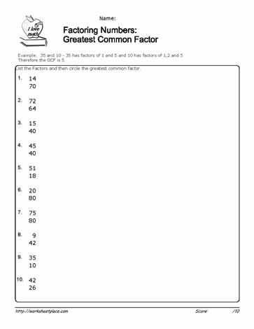 Greatest Common Factor Worksheet Answer Key with 29 Best Greatest Mon Factor Images On Pinterest