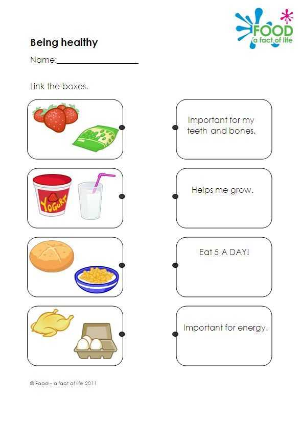 Healthy Eating Worksheets and Healthy Eating Teaching Resource Worksheet which Link Types Of Food