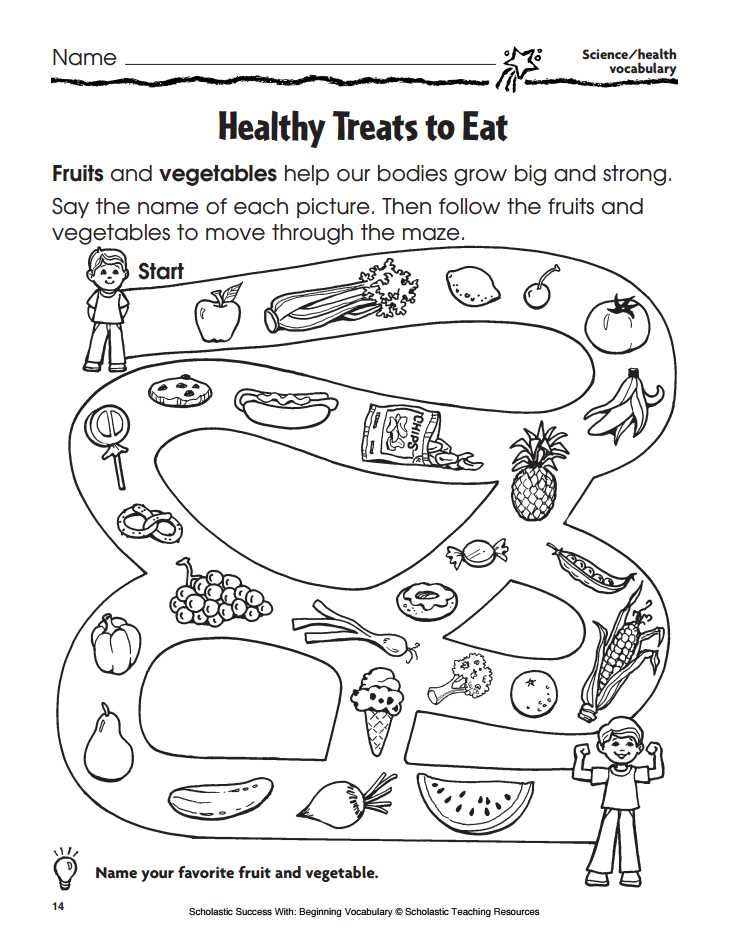 Healthy Food Worksheets with Healthy Treats to Eat