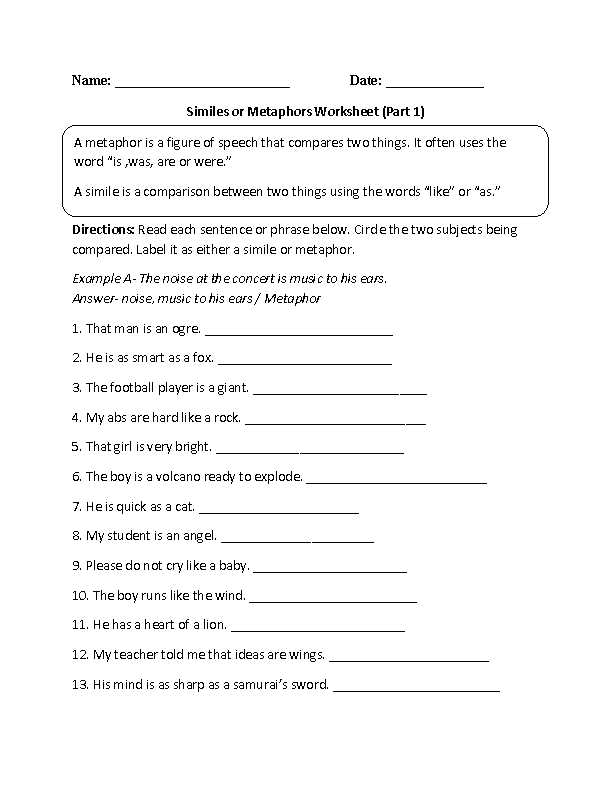 High School Economics Worksheets together with Similes and Metaphors Worksheets
