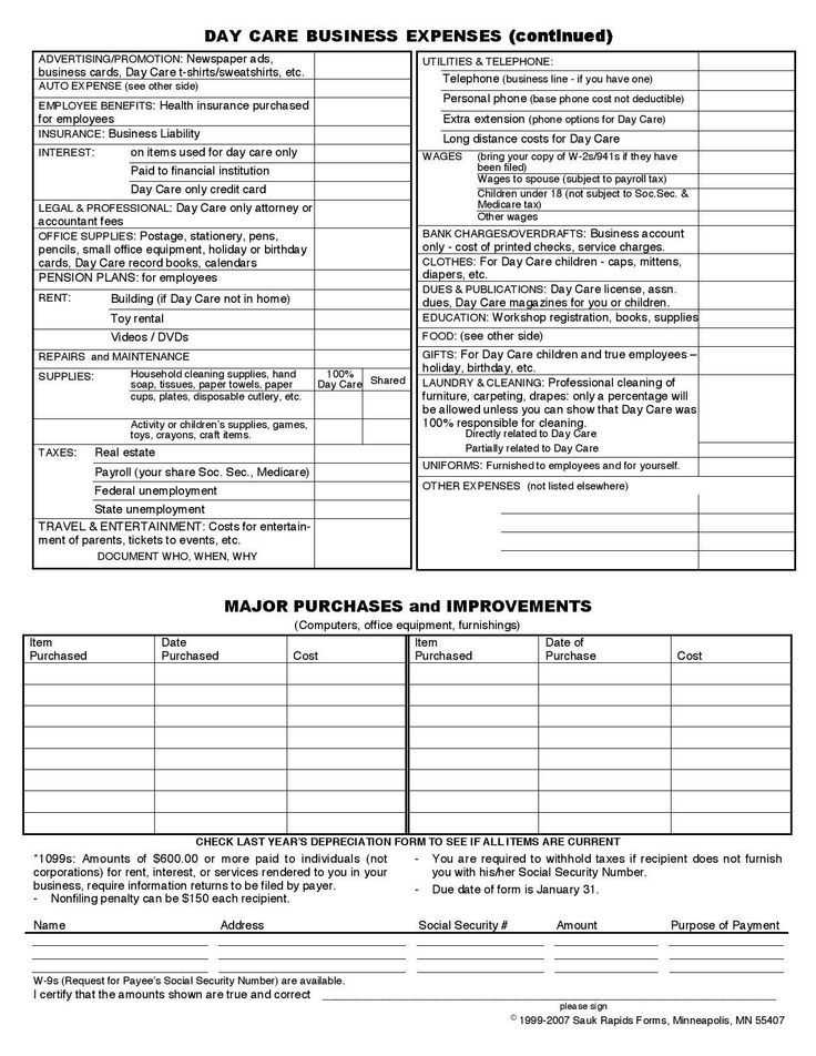 Home Daycare Tax Worksheet or 415 Best Tax Tips Images On Pinterest