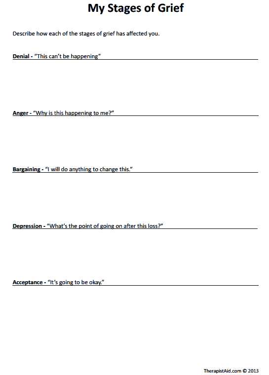 Honesty In Recovery Worksheet Along with My Stages Of Grief Preview