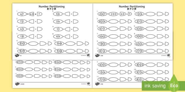 Hundreds Tens and Ones Worksheets Along with Hundreds Tens and Es Number Partitioning Worksheet Activity