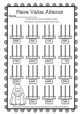 Hundreds Tens and Ones Worksheets together with 18 Best Abacus Images On Pinterest