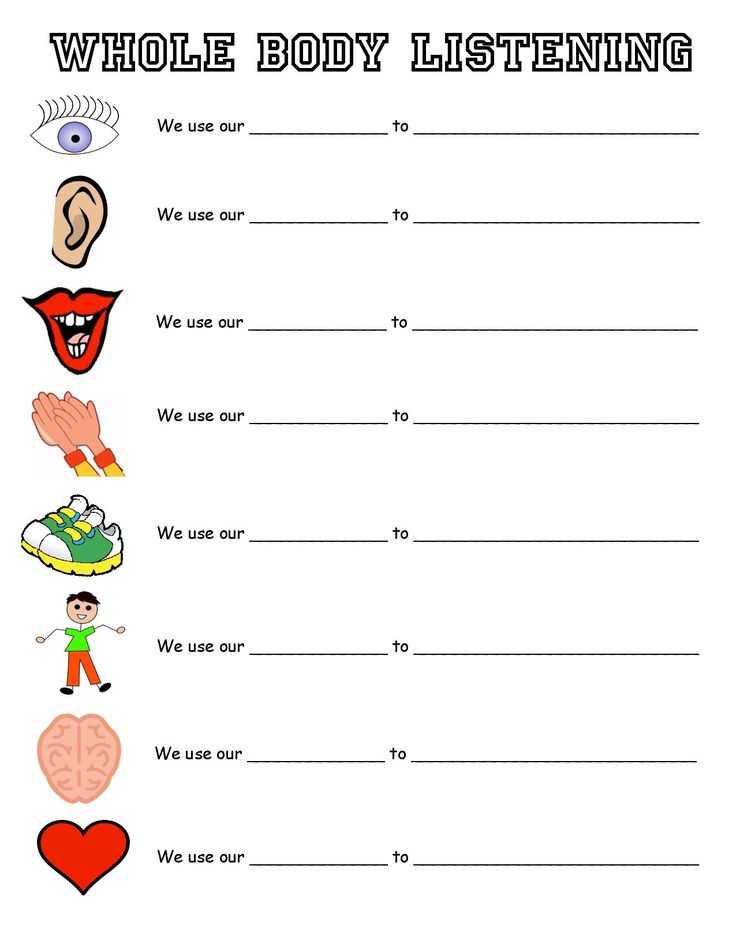 Improving Body Image Worksheets Also 114 Best whole Body Listening attention Images On Pinterest