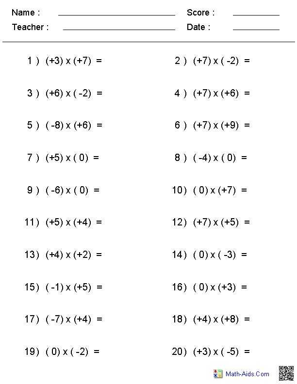 Integers Worksheets with Answers and 167 Best Math Images On Pinterest