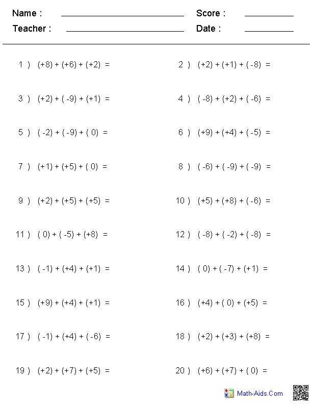 Integers Worksheets with Answers and 2327 Best Clasa 6 Images On Pinterest
