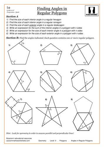 Interior and Exterior Angles Worksheet with Confortable Worksheets Angles In Polygons with Angles In Polygons