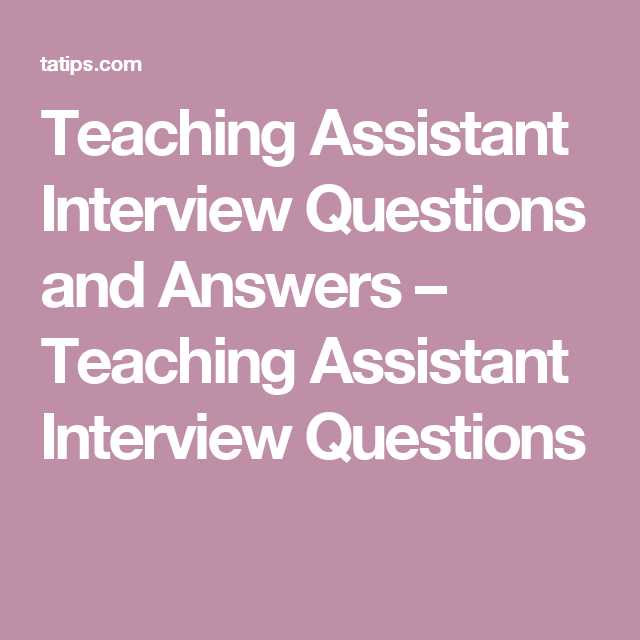 Interview Worksheet for Students with Teaching assistant Interview Questions and Answers – Teaching