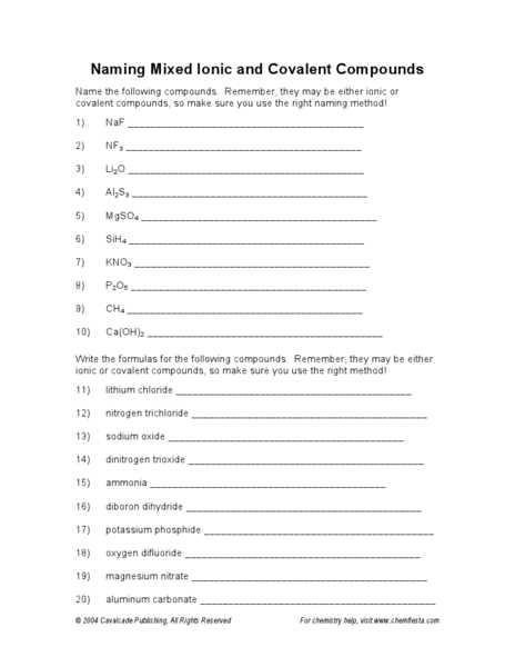 Ionic and Covalent Compounds Worksheet Answers or 24 Naming Ionic and Covalent Pounds Worksheet – Zollaimaria