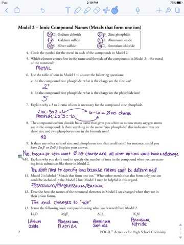 Ionic Bonding and Ionic Compounds Worksheet Answers with Naming Ionic Pounds Worksheet Pogil Kidz Activities