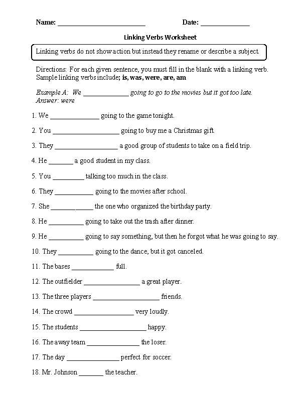 Is and are Grammar Worksheets Also Unique Grammar Worksheets Lovely Linking Verbs Worksheet Fill In