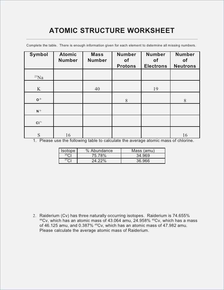 Isotopes and atomic Mass Worksheet Answer Key Along with Calculating Average atomic Mass Worksheet Answers – Webmart