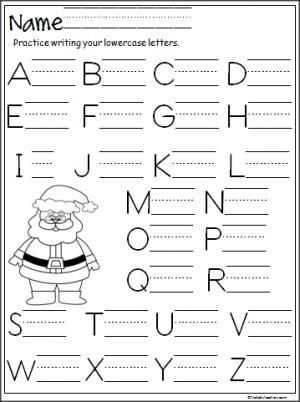 Kindergarten Alphabet Worksheets and Santa Capital Letter Writing Practice