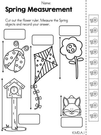 Kindergarten Measurement Worksheets and Spring Kindergarten Math Worksheets