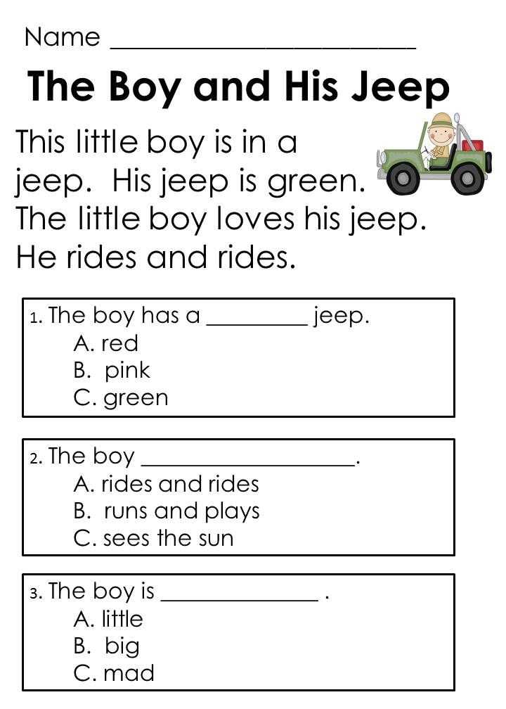 Kindergarten Reading Printable Worksheets together with 2nd Grade Reading Prehension Worksheets Multiple Choice