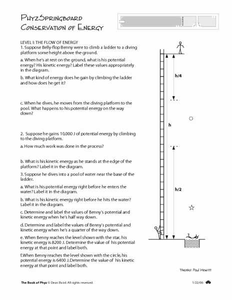Kinetic and Potential Energy Problems Worksheet Answers as Well as Kinetic and Potential Energy Worksheet Answers Unique Energy Science