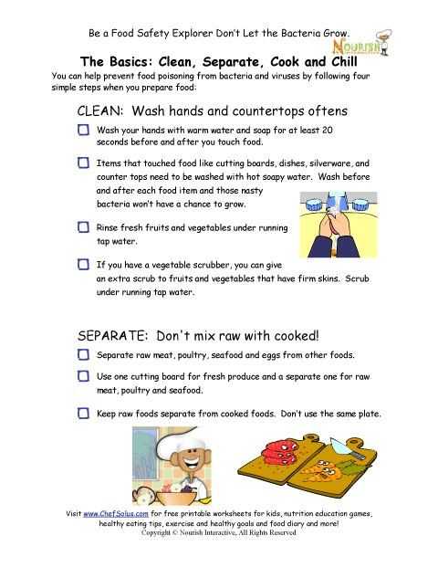 Kitchen Safety Worksheets or Healthy Cooking Starts with Food Safety Teach Children and Families