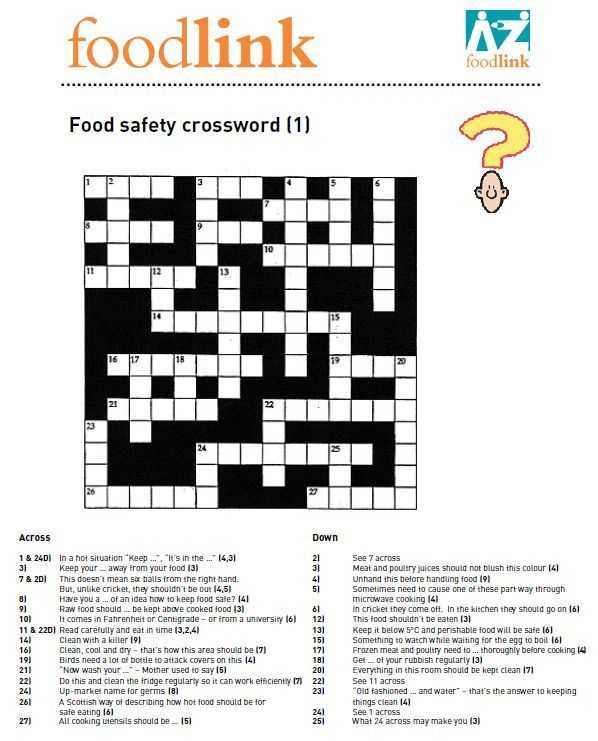 Kitchen Safety Worksheets together with Food Safety Puzzles and Activities to Pupils Thinking About